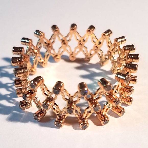 Puzzle Ring 2 Bracelet Transform Yellow Gold Cryst - Picture 6 of 8